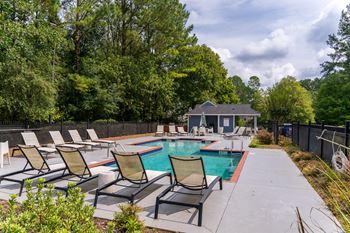 Three sparkling outdoor pools